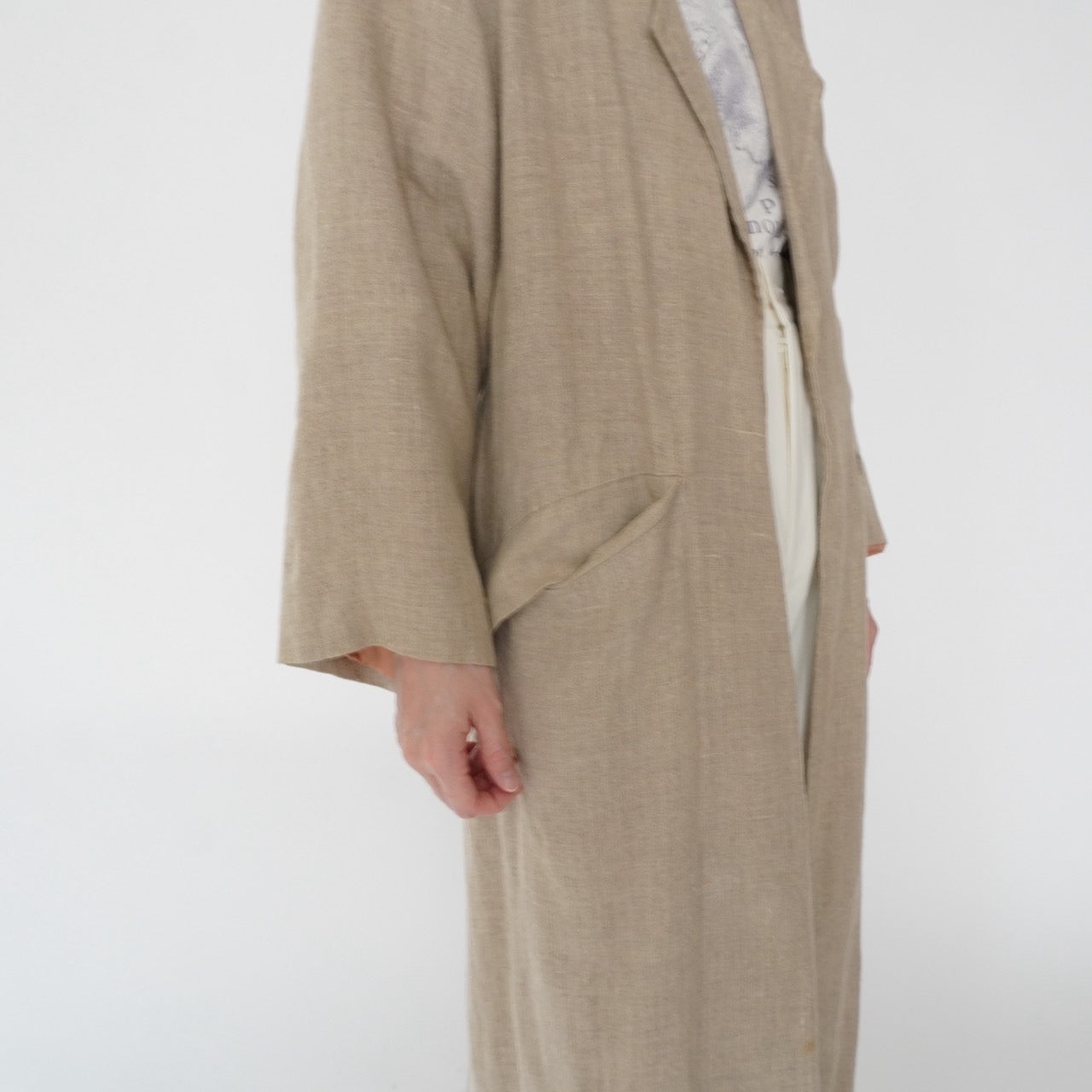 80s Linen Design Coat Made in USA