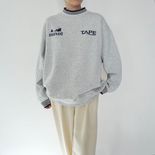 90s "maxell" Printed Sweater Made in USA