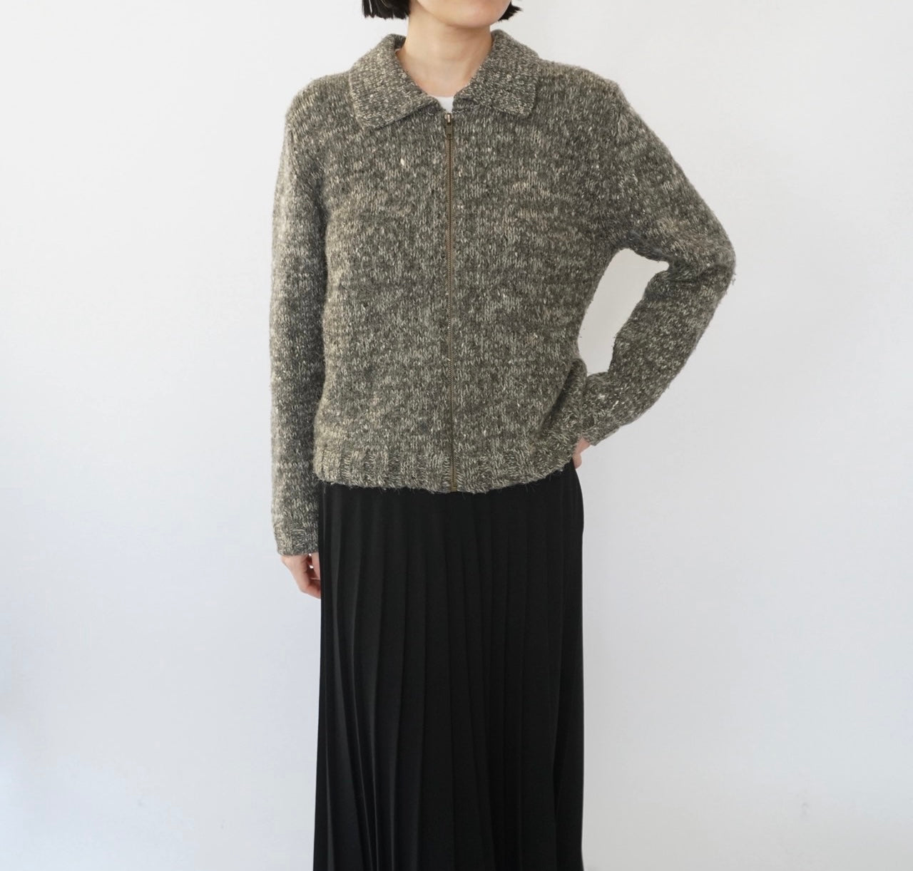 90s Zipped Knit Top