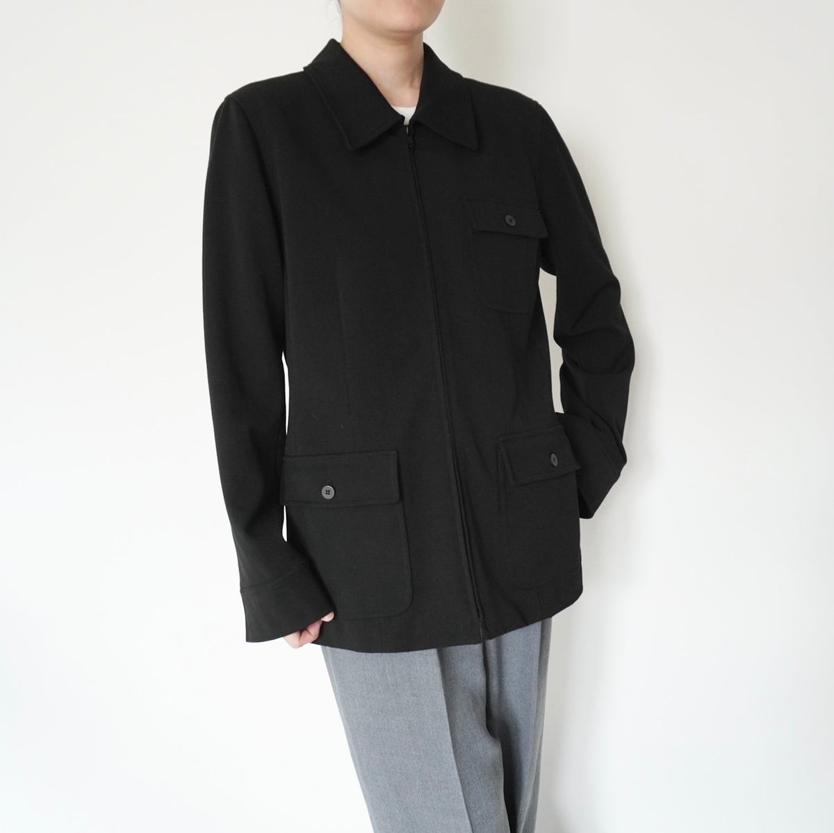 90s Black Design Jacket