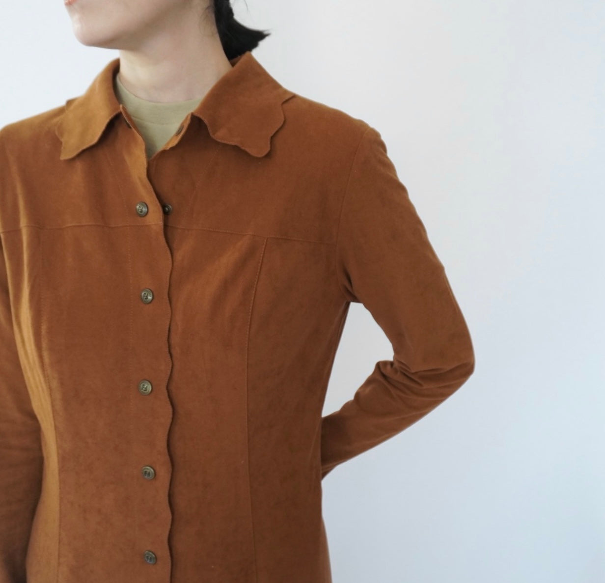90s "FENDI" Faux Suede Dress Made in Italy