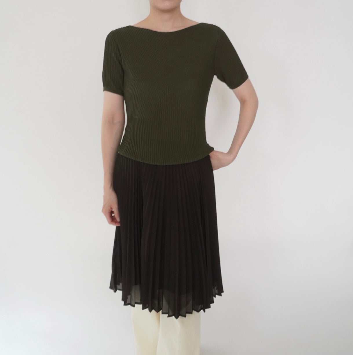 90s Silk Ribbed Top
