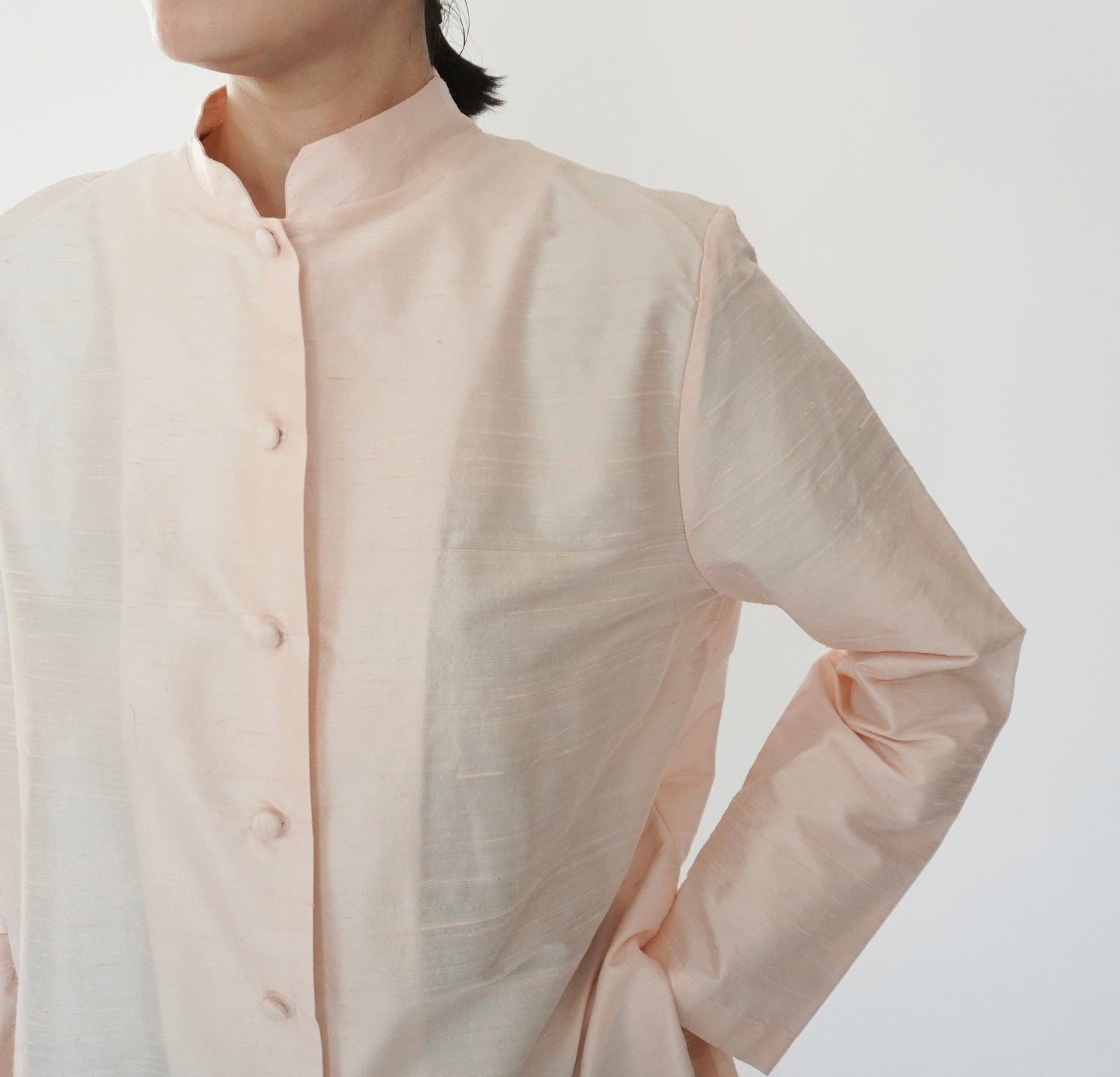 90s Raw Silk Shirt Jacket Made in USA