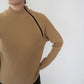 90s Zip Design Ribbed Top Made in Italy