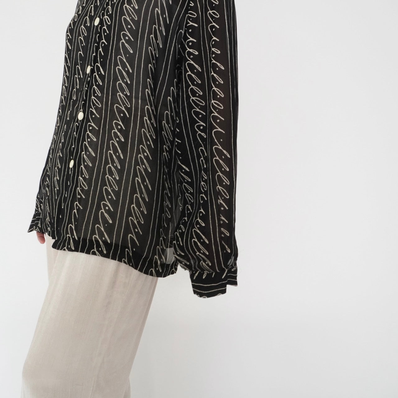 90s EURO Sheer Pattern Shirt