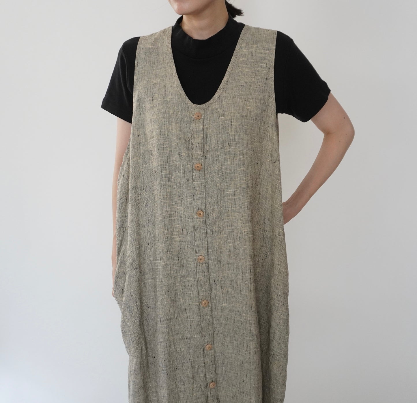 90s FLAX by jeanne engelhart Linen Dress