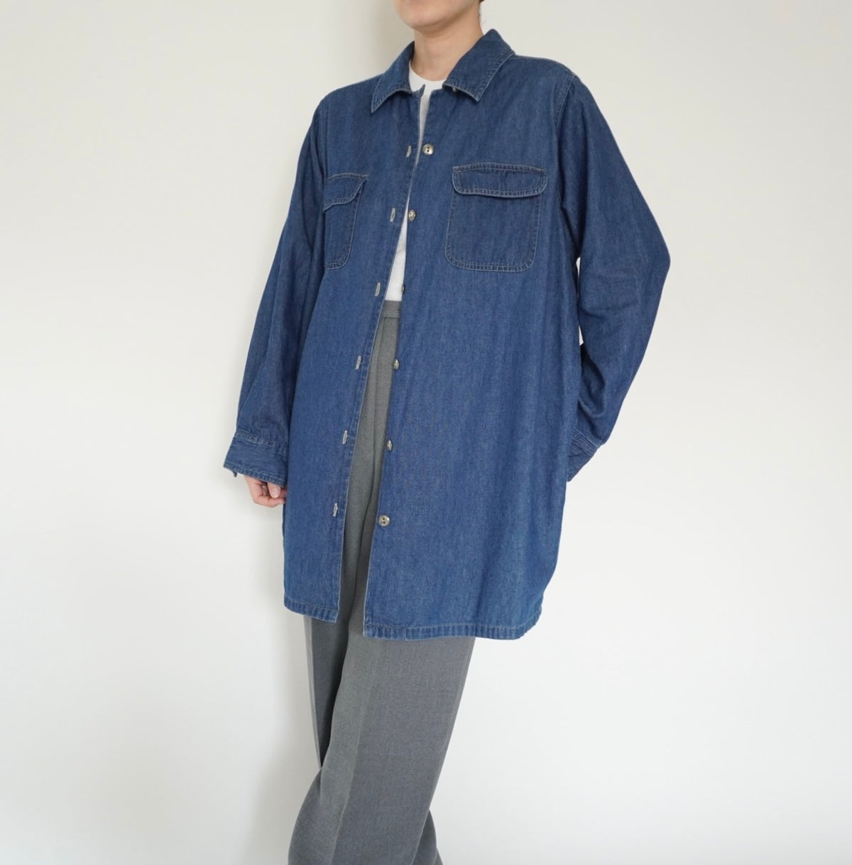 90s Denim Long Shirt