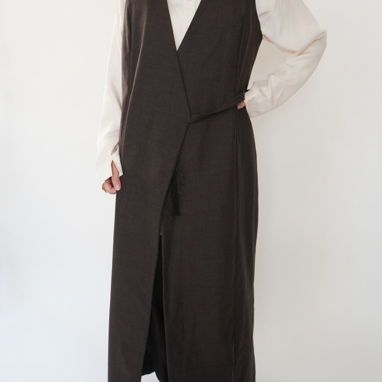 80s Sleeveless Wrap Dress