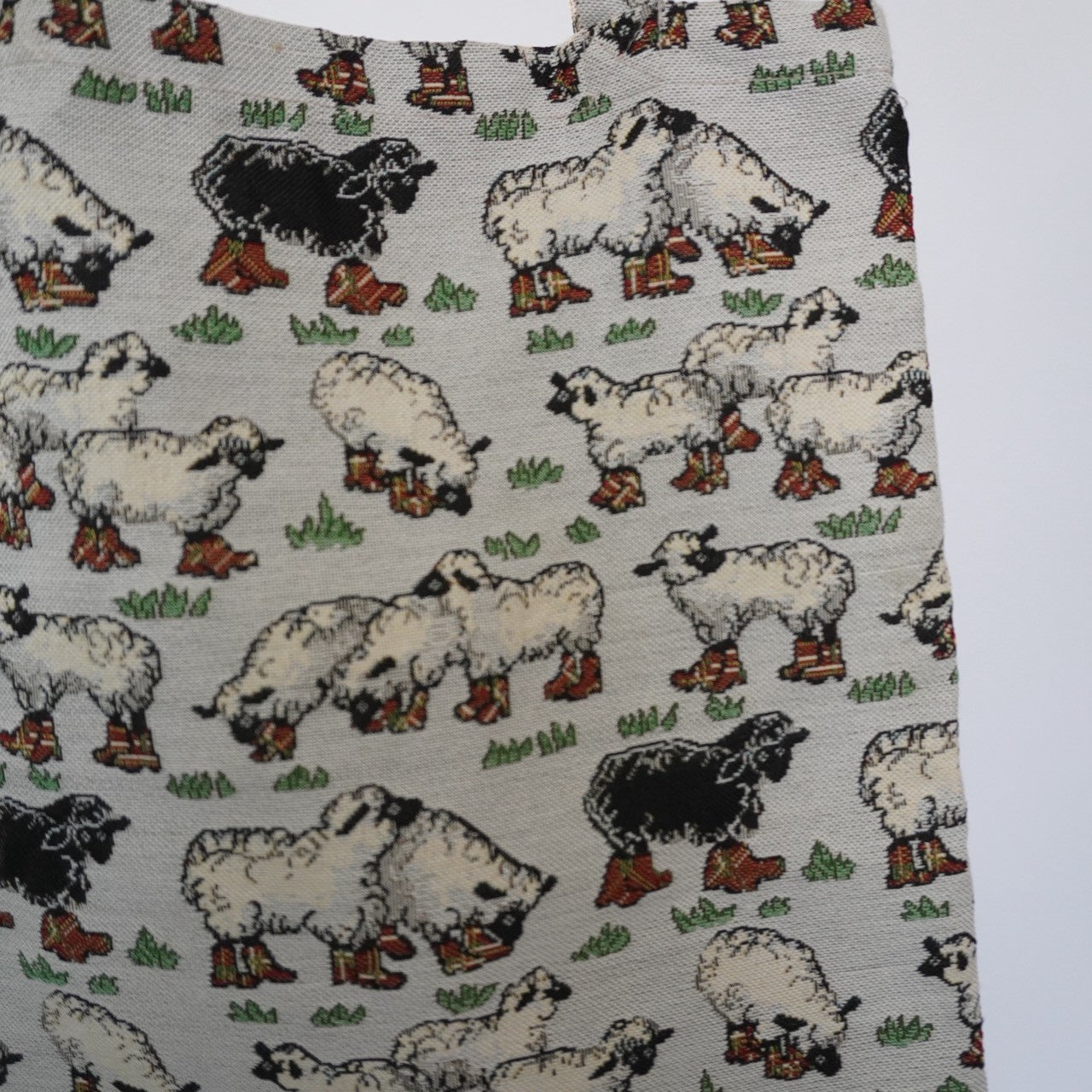 90s Sheep Pattern Tote Bag