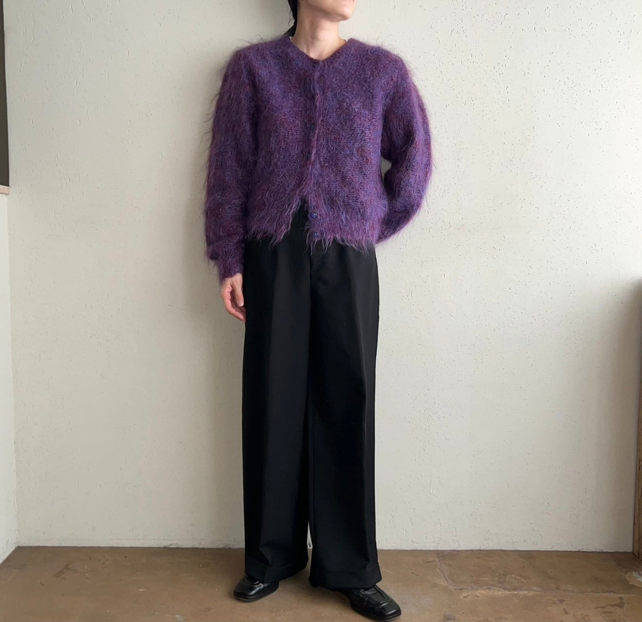 80s Purple Knit Cardigan