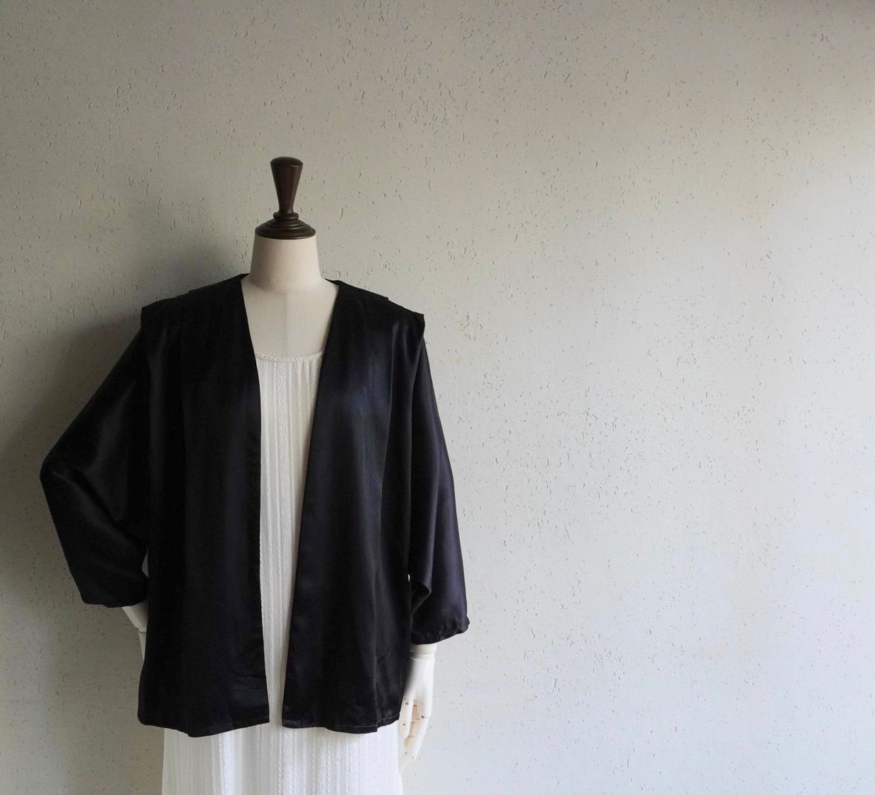 90s Black Satin Jacket Made in USA