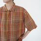 90s Linen Plaid  Shirt