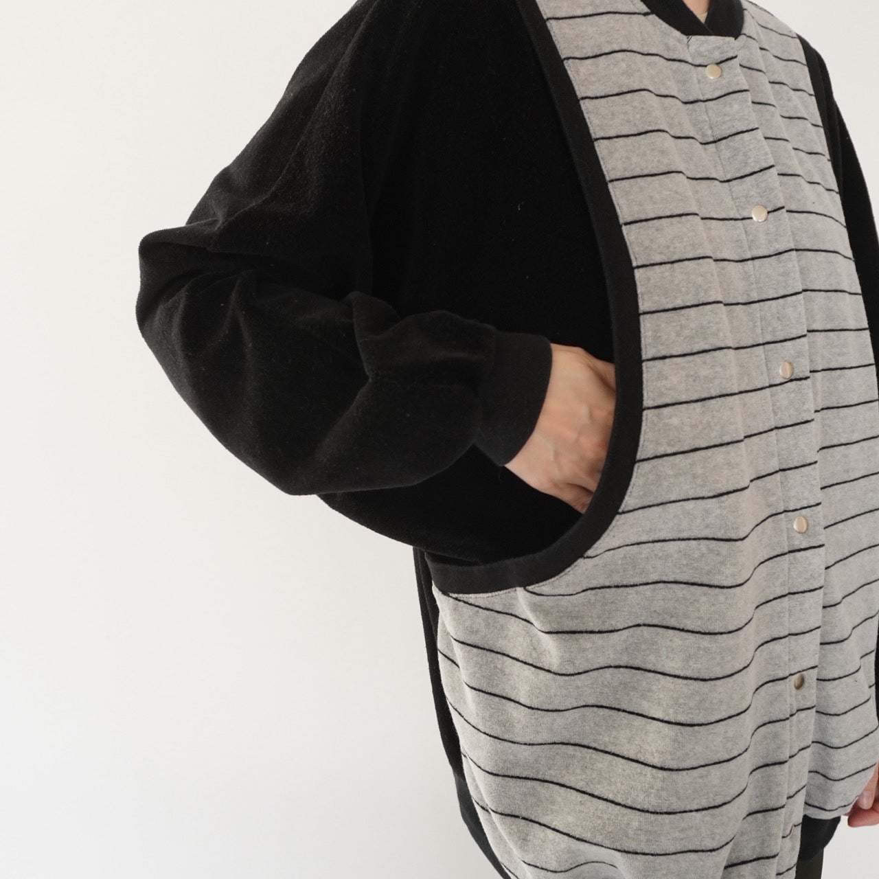 90s Striped Velour Top Made in USA