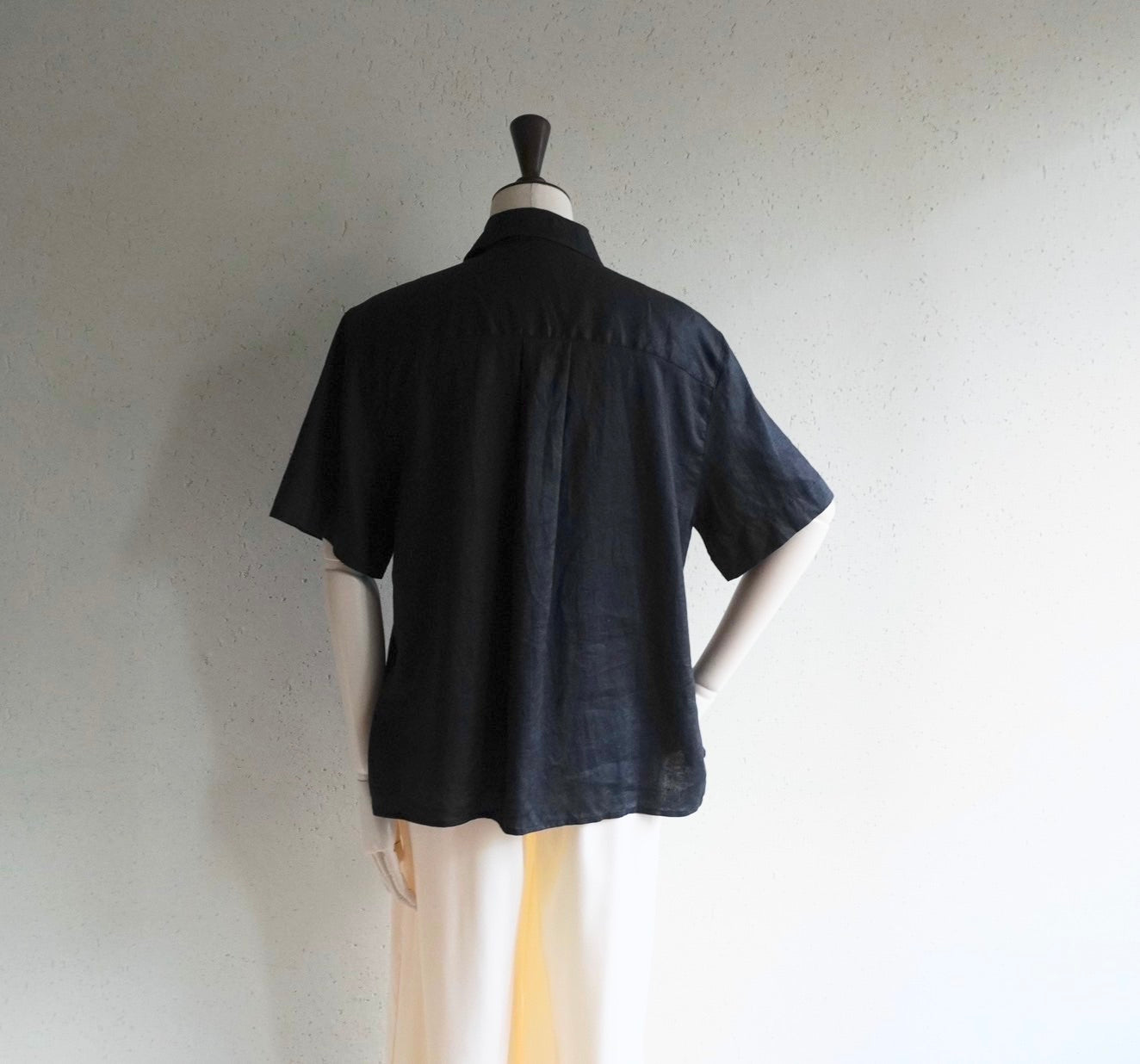 90s Black Linen Shirt