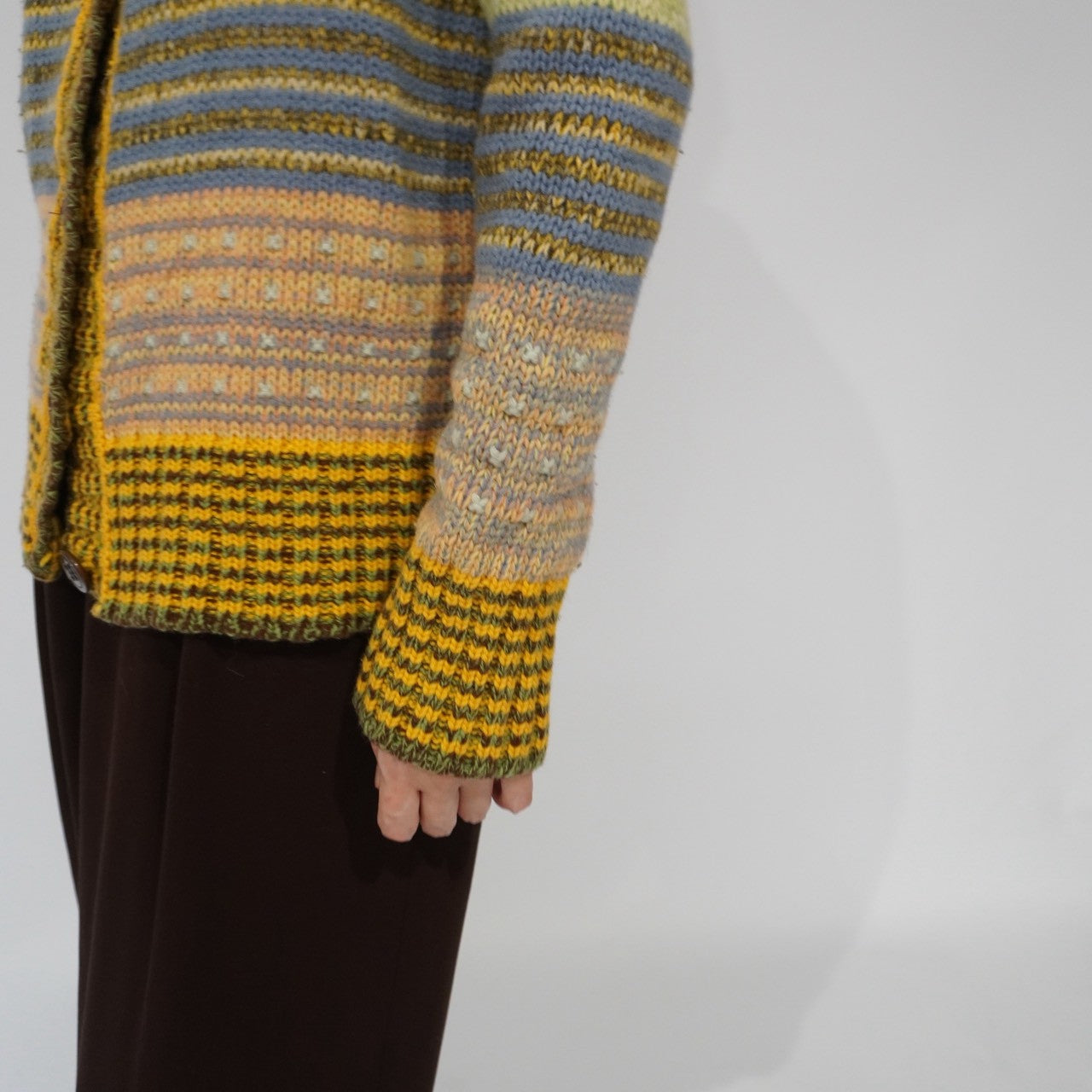 90s "BENETTON" Multi Striped Cardigan Made in Italy