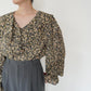 90s Flower Ruffle Blouse Made in USA