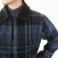 90s Plaid Fleece Zip Top Made in USA