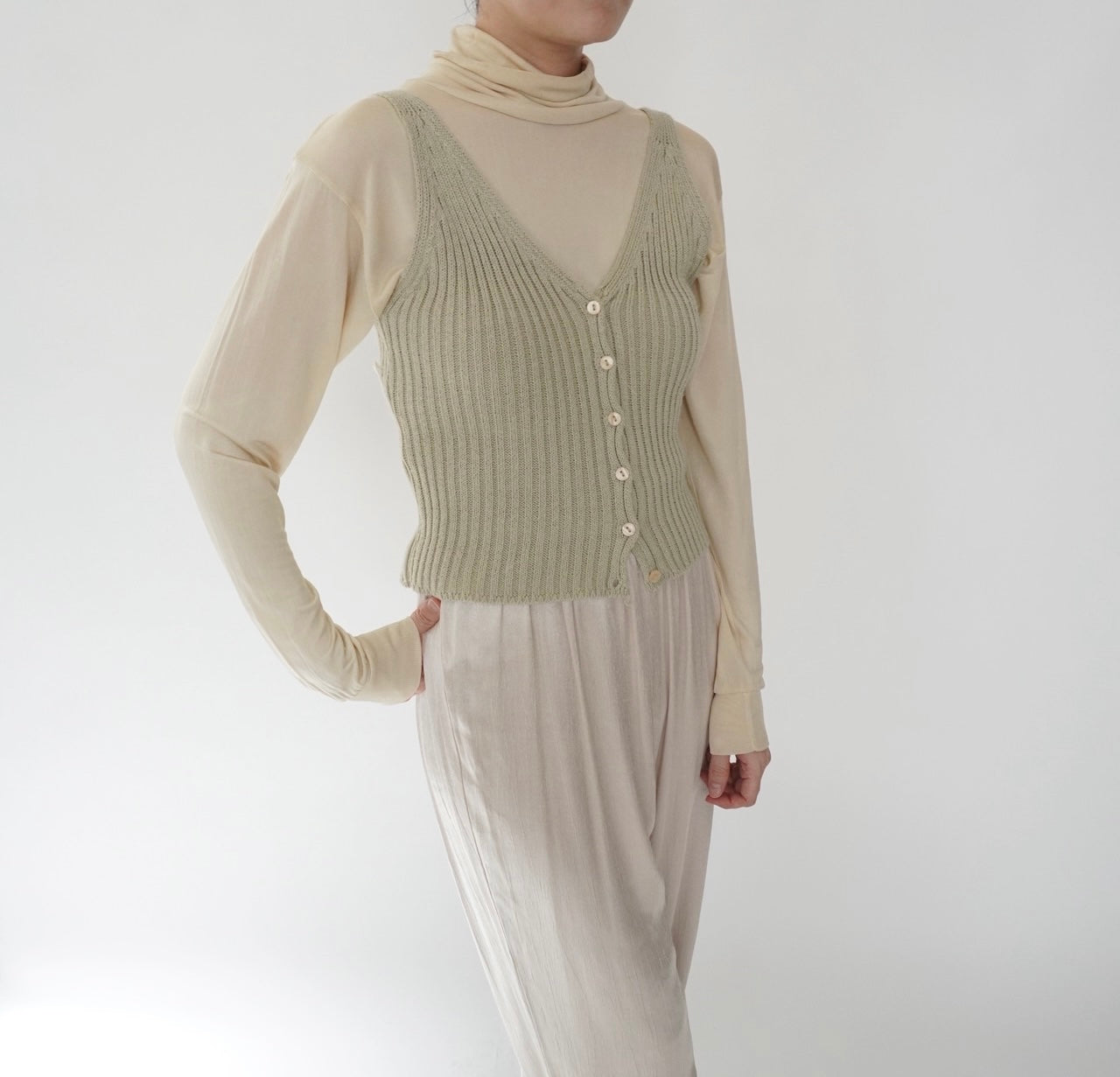 90s Ribbed Top Made in Italy
