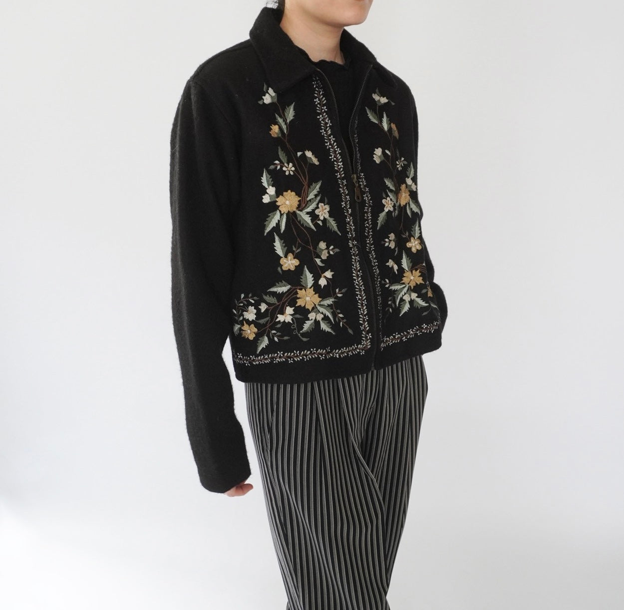 90s Embroidery Wool Jacket