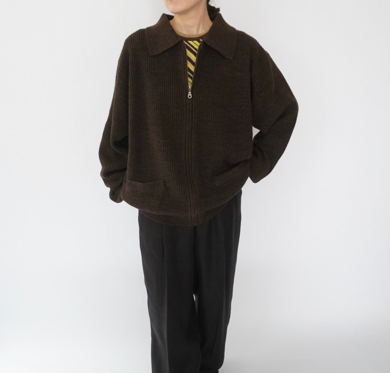 90s Zipped Knit Cardigan