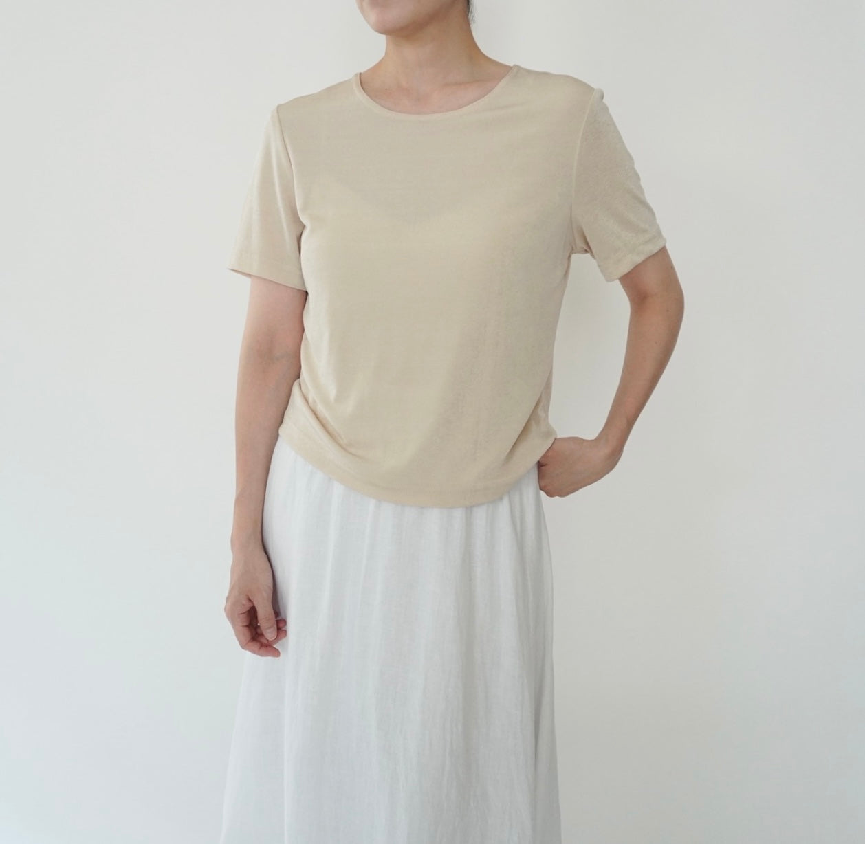 90s Beige Top Made in USA