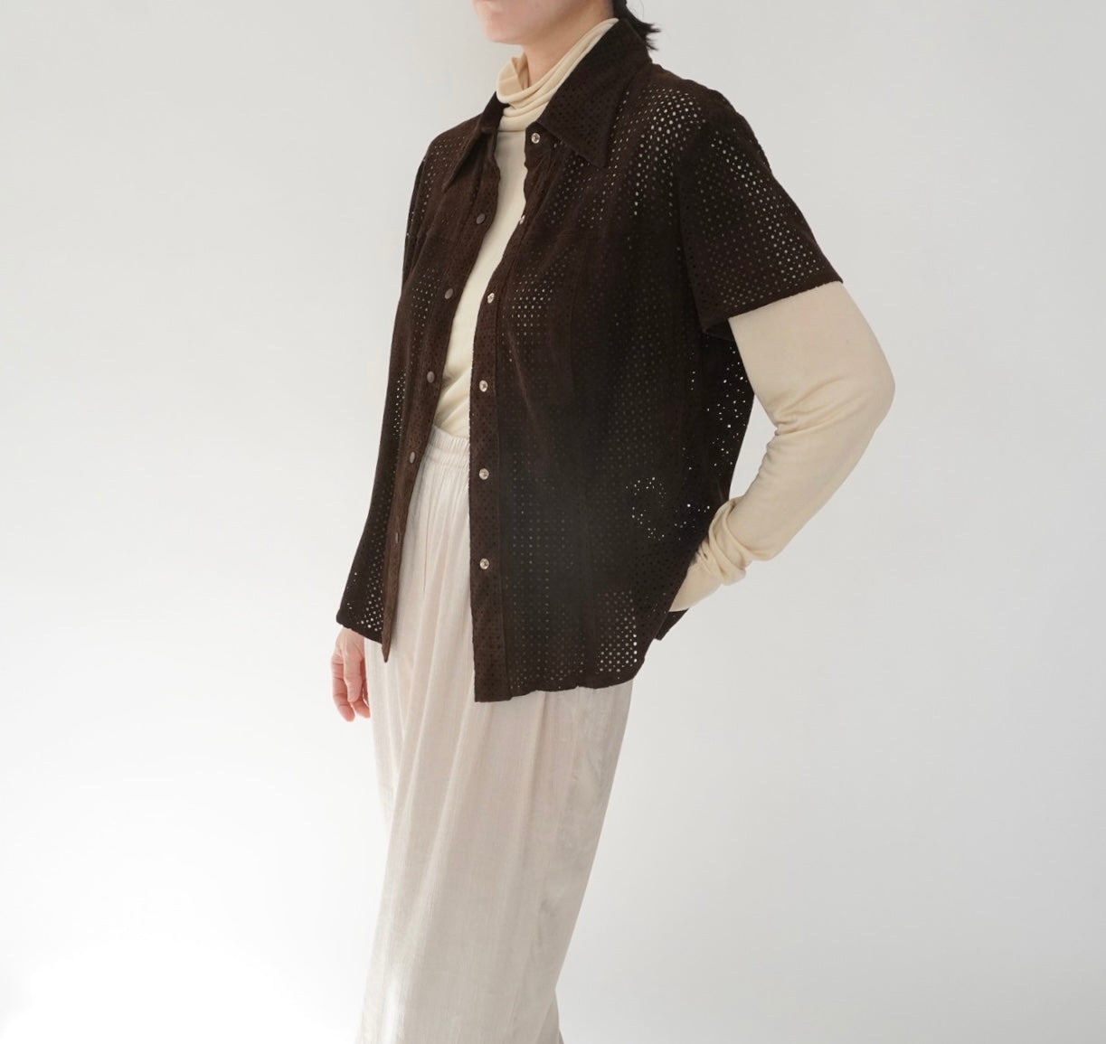 90s Suede Leather Shirt