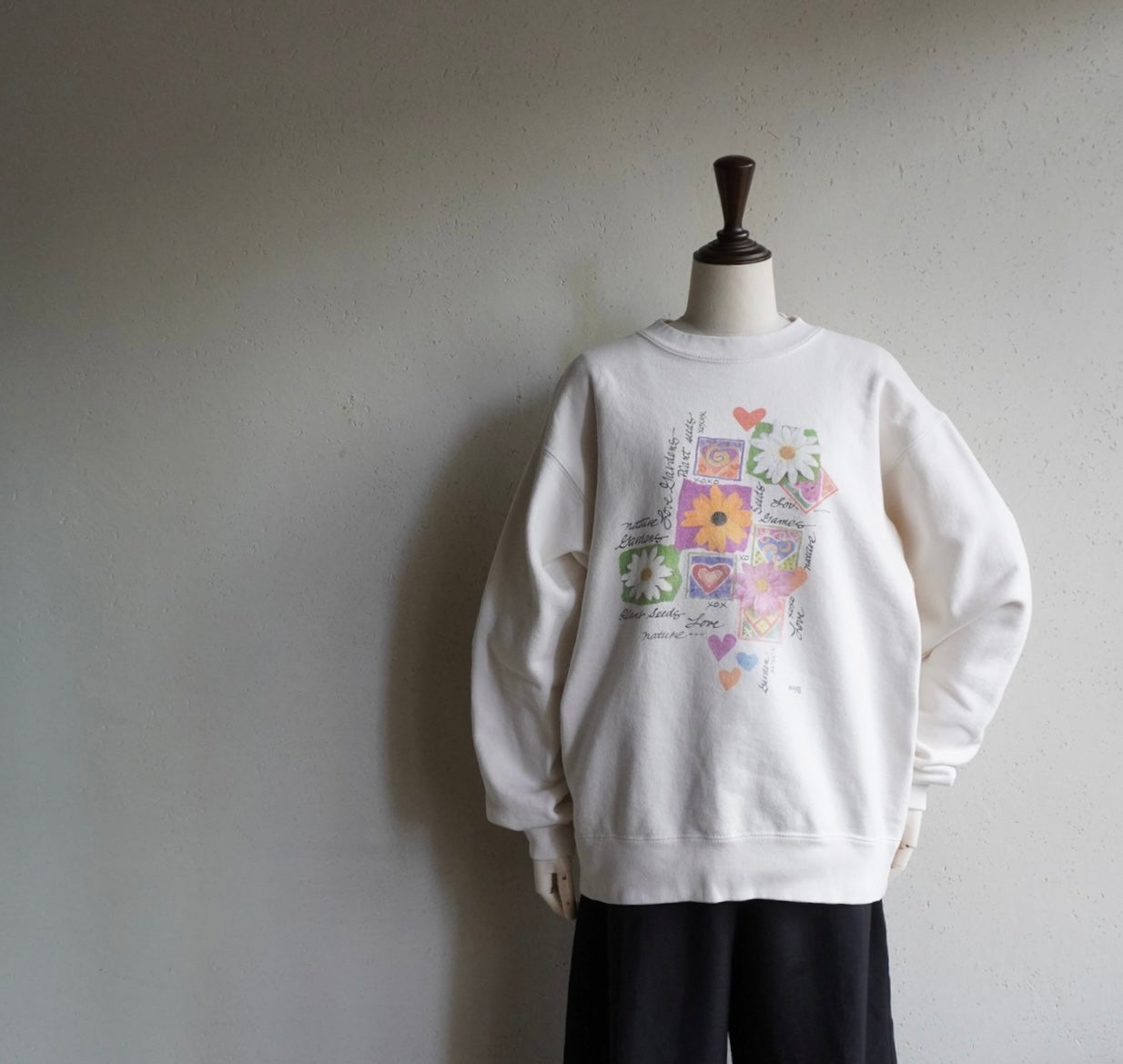 90s Flower Printed Sweater Made in USA