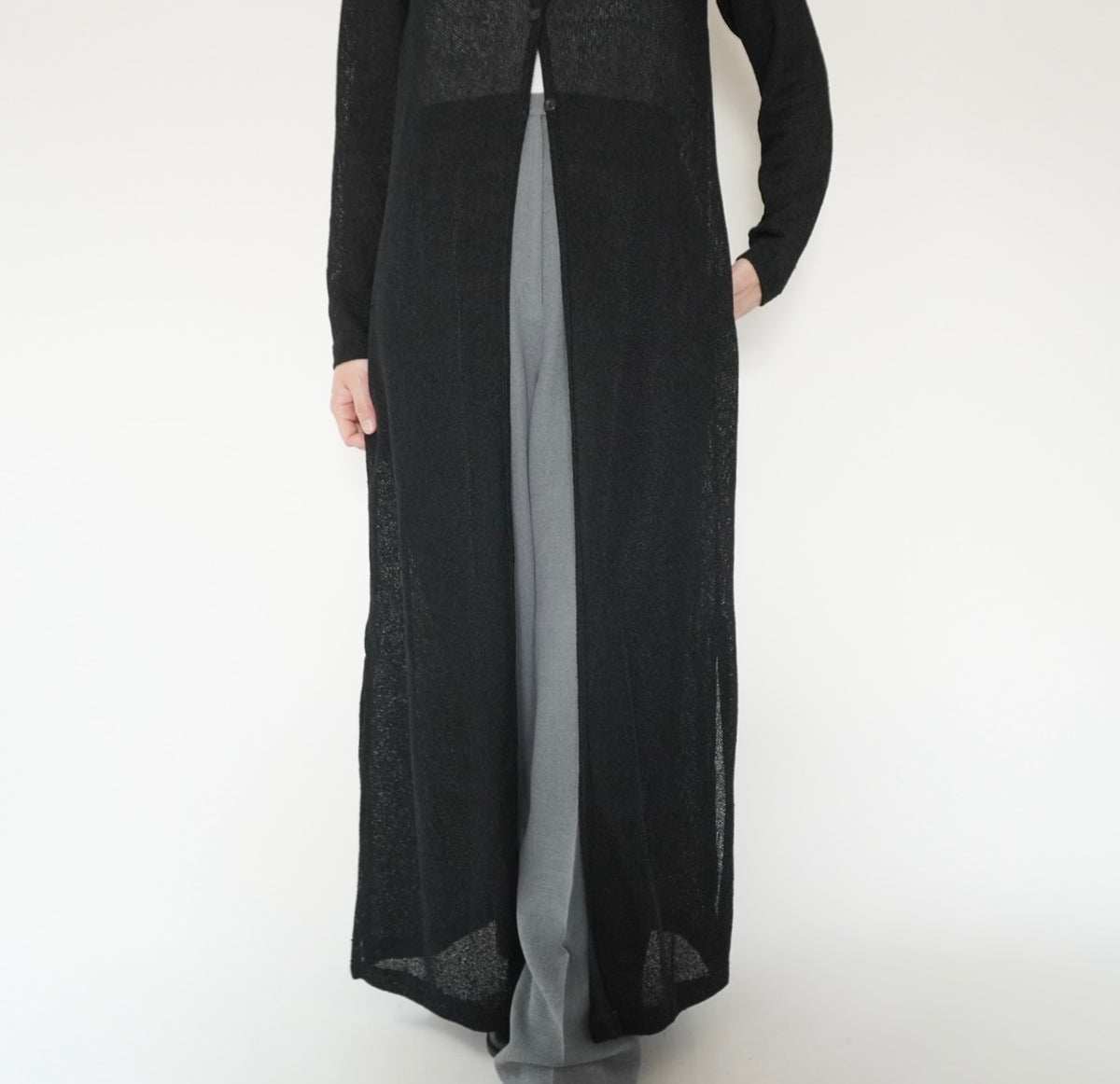 90s EURO Black Long Cardigan