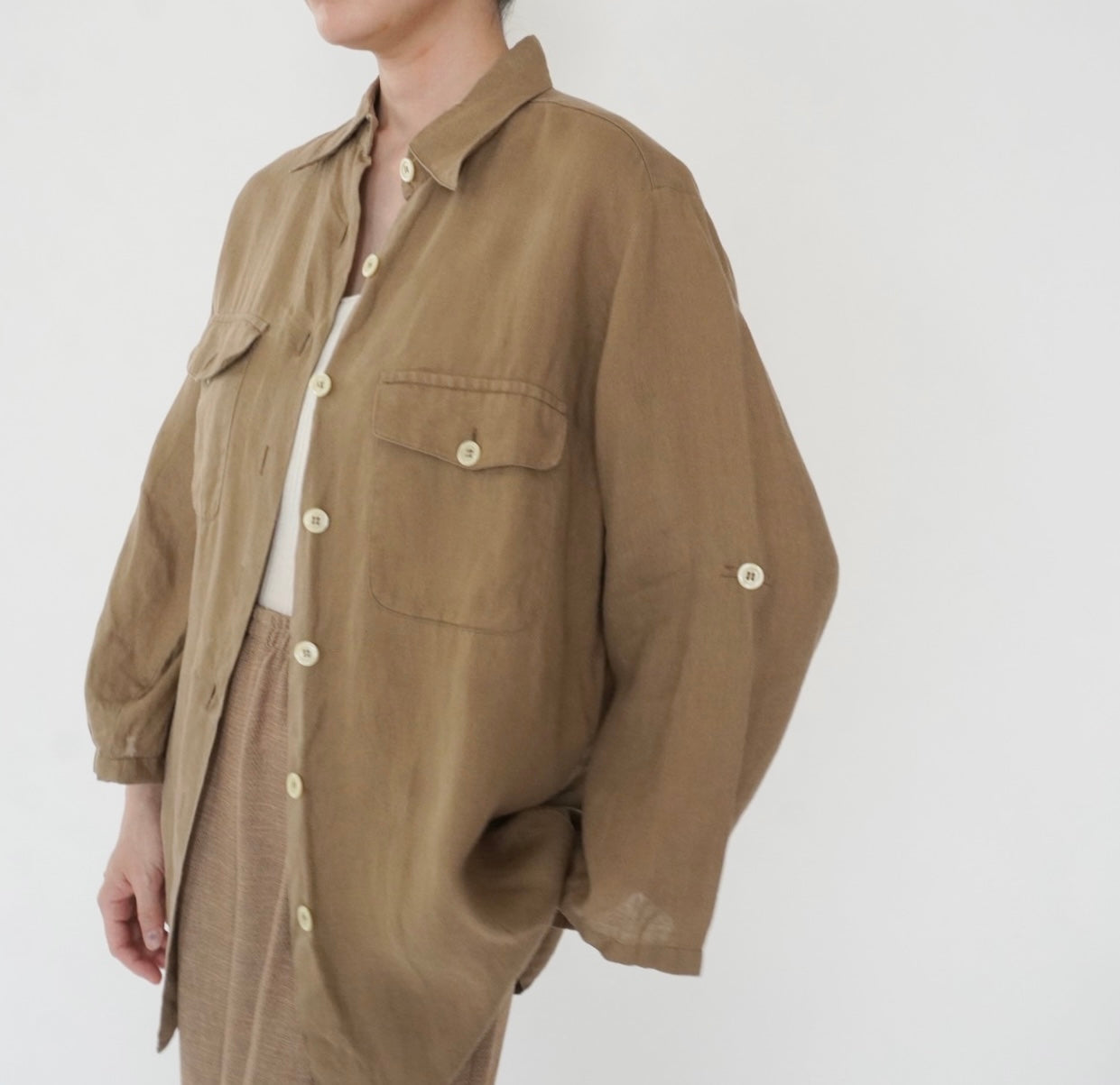 90s Design Linen Shirt Made in Italy