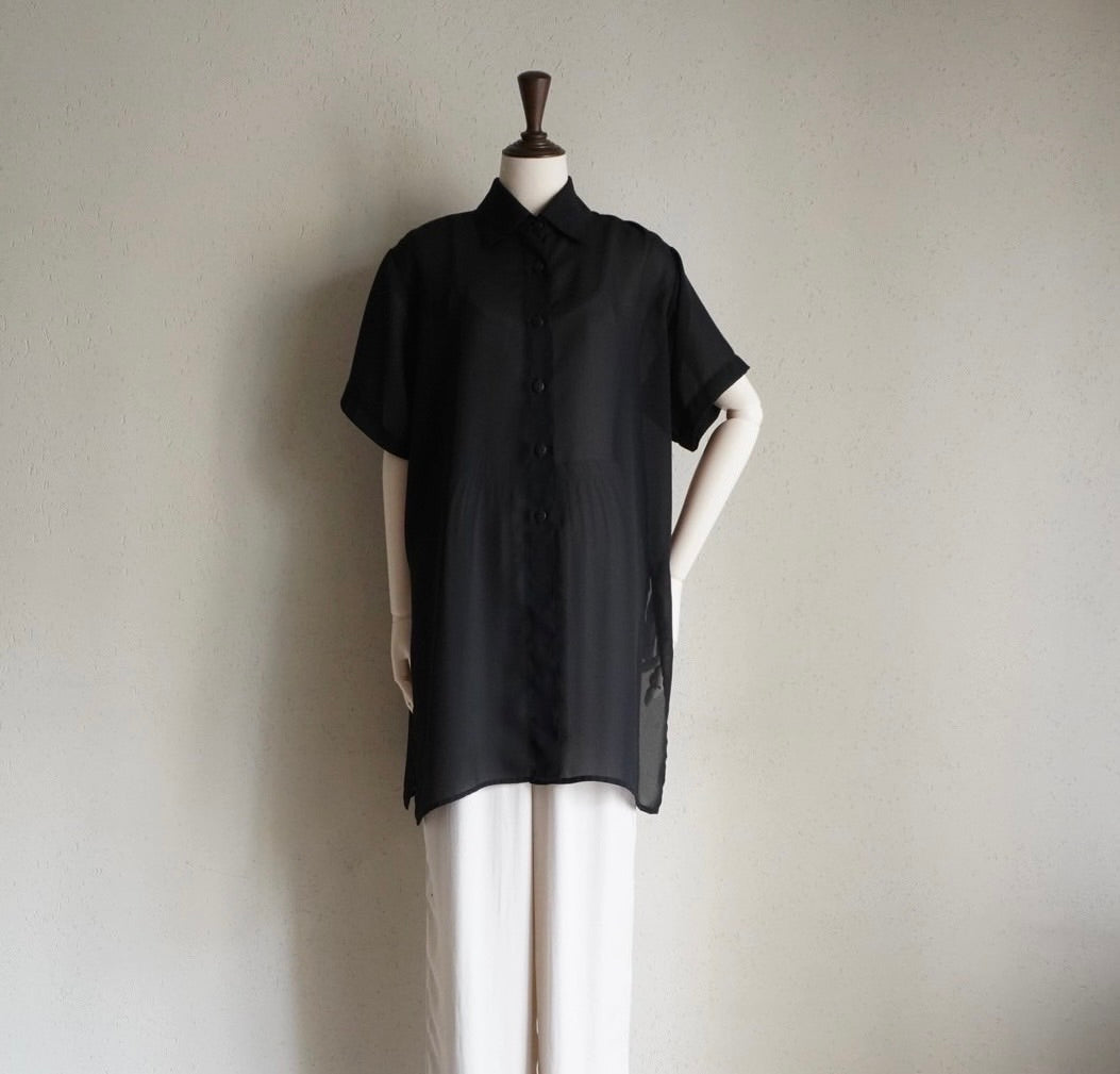 90s Black Sheer Shirt