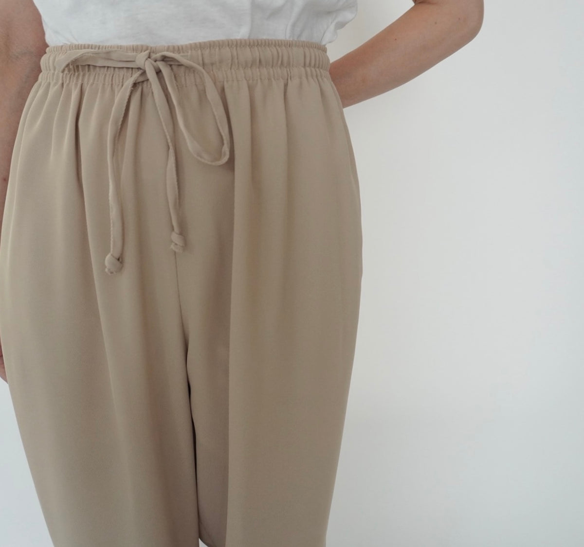 90s Beige Wide Pants