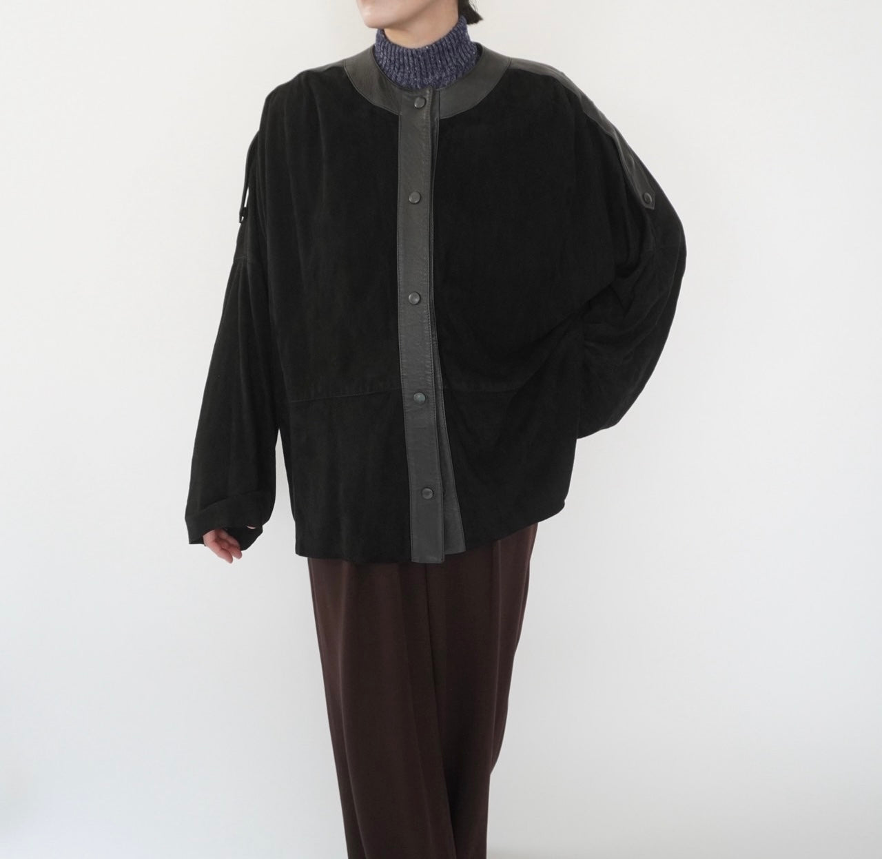 80s EURO Design Suede x Leather Jacket