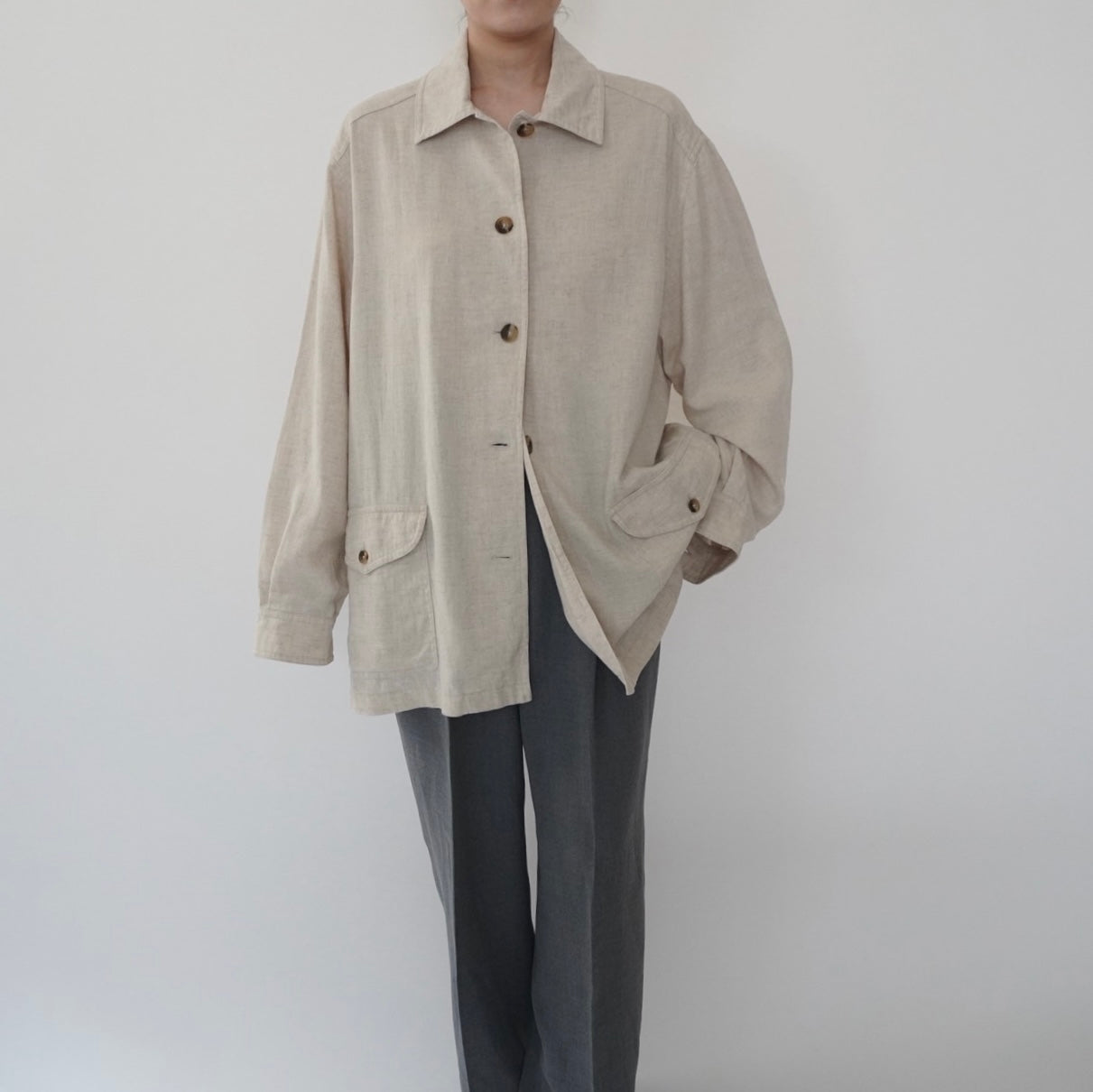 90s Linen Jacket Made in USA