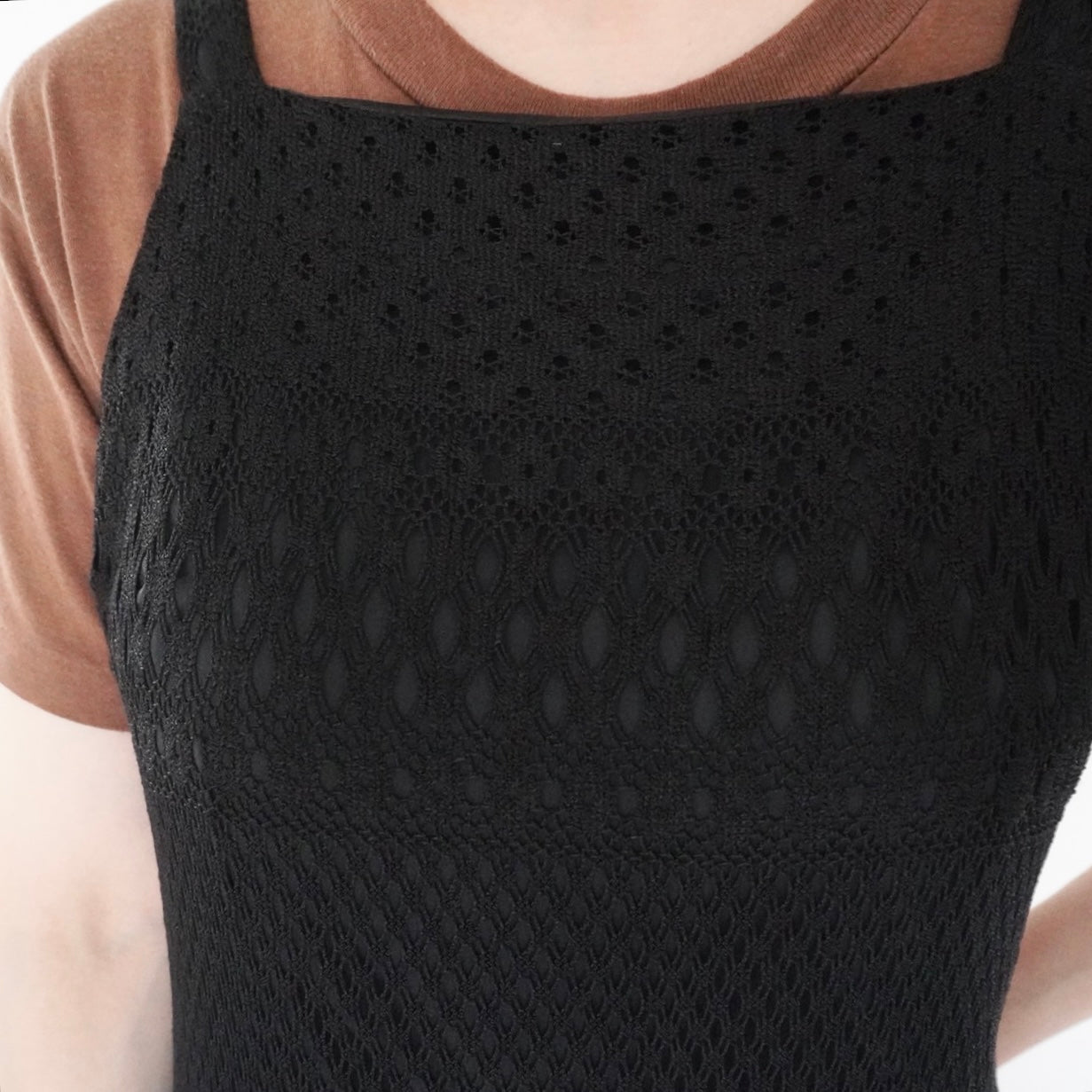 90s Lace Design Black Dress Made in USA