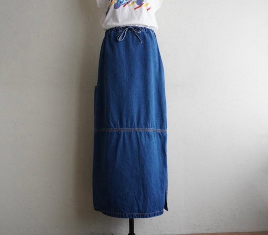 90s Denim Maxi Skirt