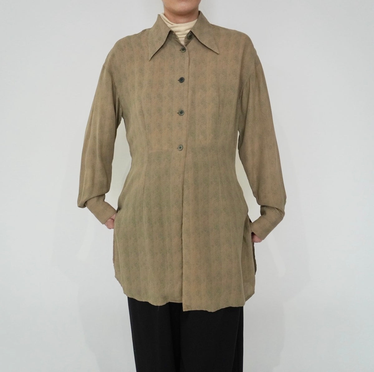 90s Silk Long Shirt