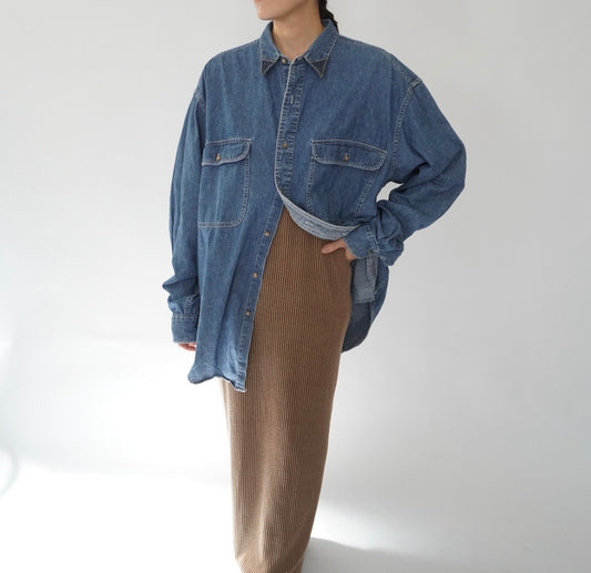 80s "BANANA REPUBLIC ”Safari & Travel" Denim Shirt