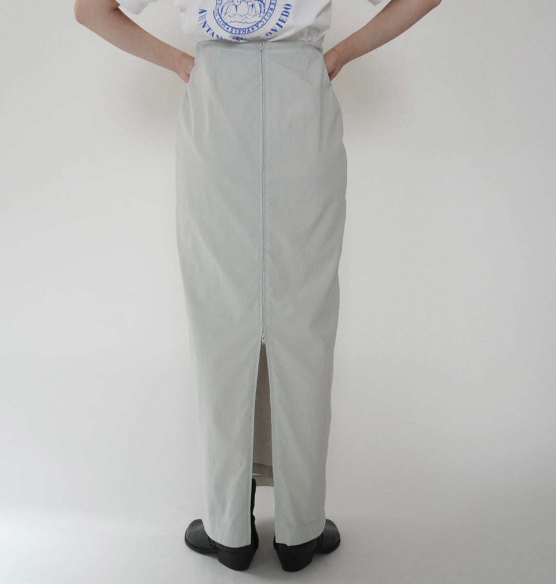 90s Zip Design Maxi Skirt