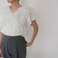 White Ruffle Top