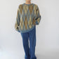 80s Argyle Mohair Knit Made in Italy