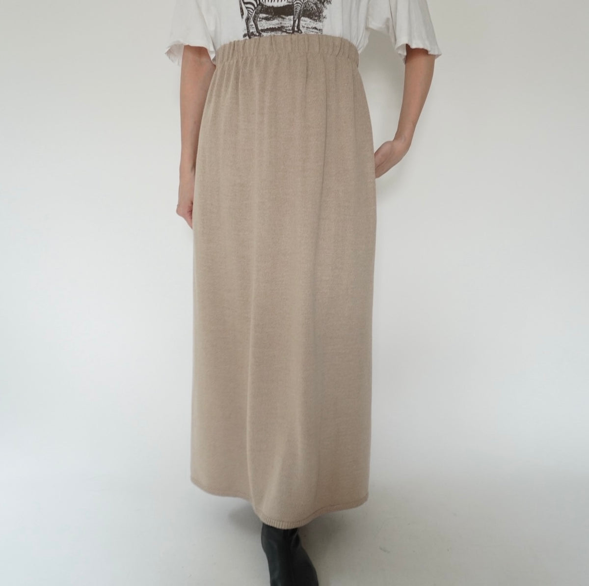 90s Beige Knit Skirt