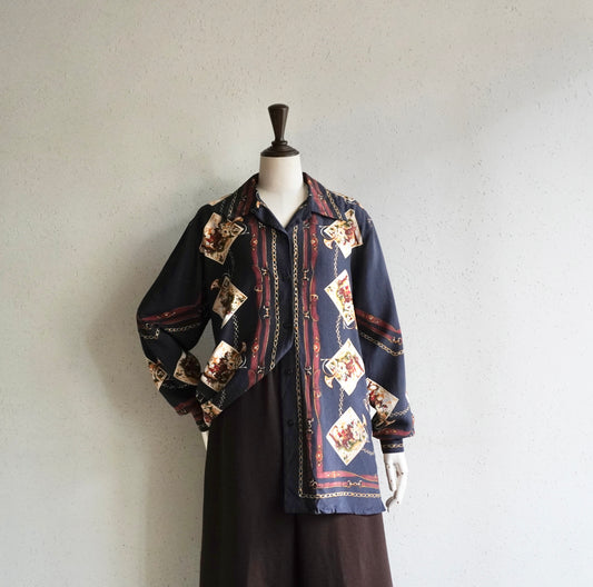 90s Printed Silk Shirt
