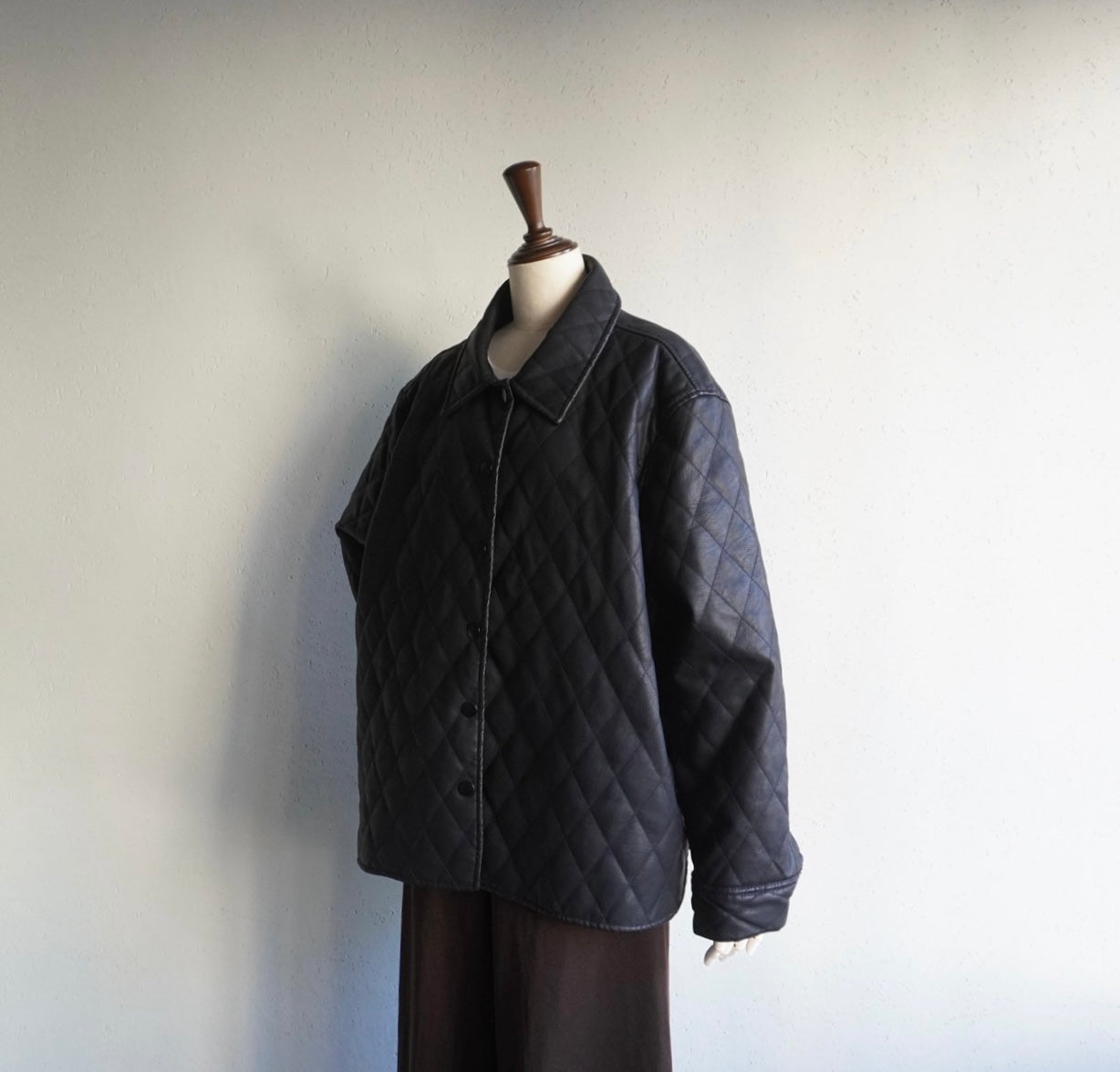 Faux Leather Quilted Jacket