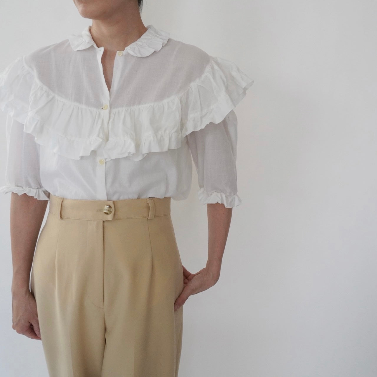 80s Ruffle Blouse