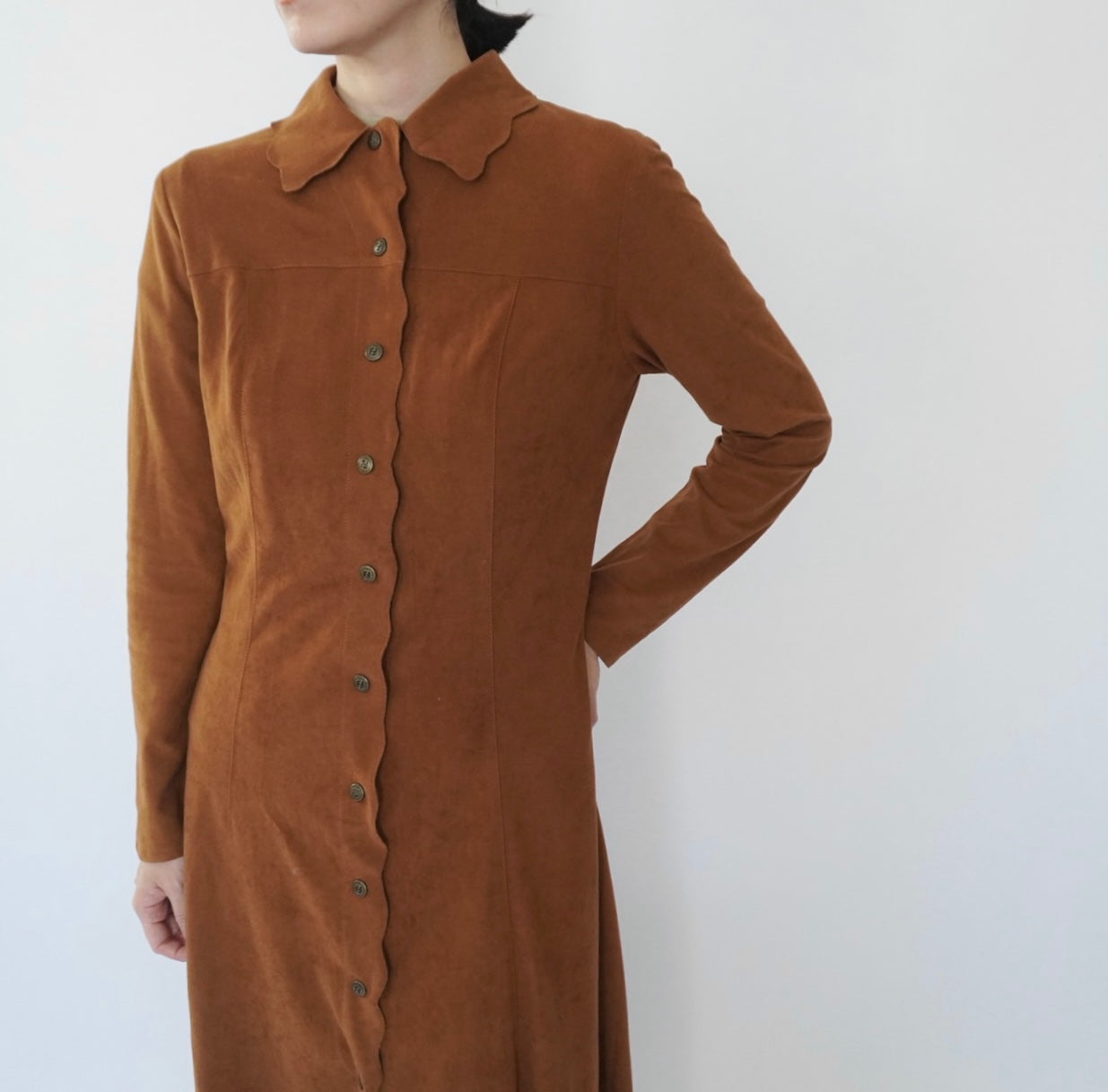 90s "FENDI" Faux Suede Dress Made in Italy