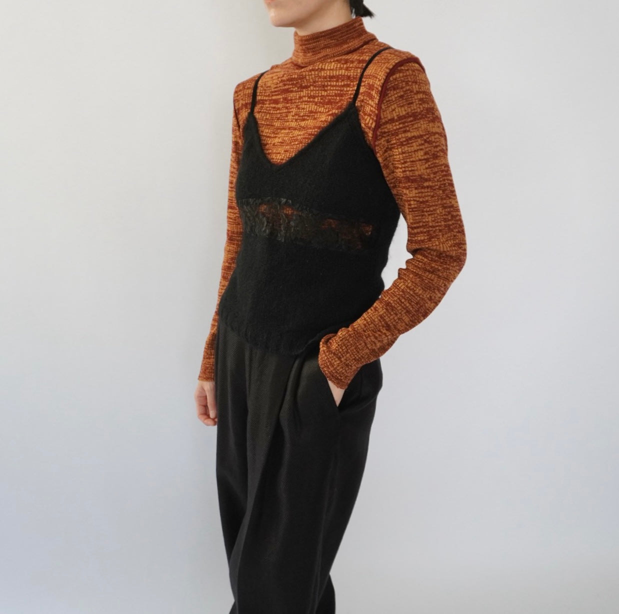 90s Lace Design Mohair Camisole Top