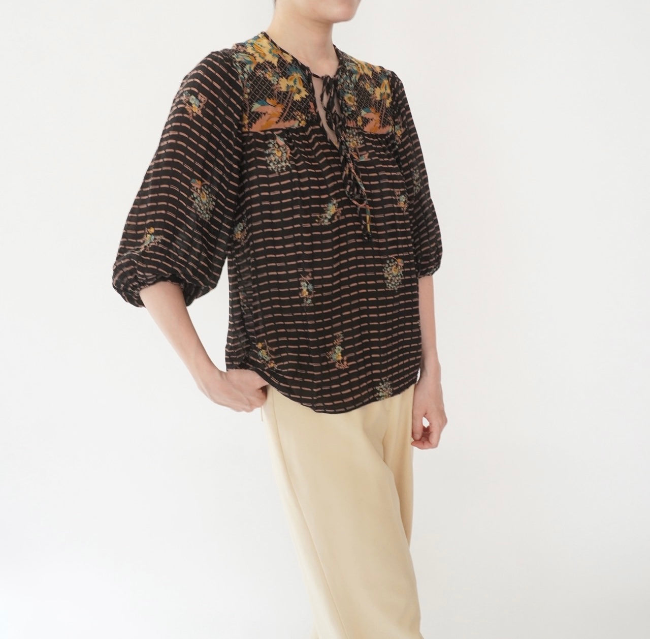 70s Printed Blouse