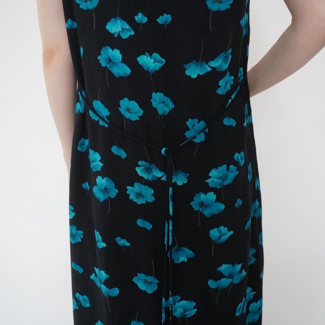 90s Rayon  Printed Sleeveless Dress