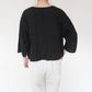 90s Black Linen Boxy Blouse