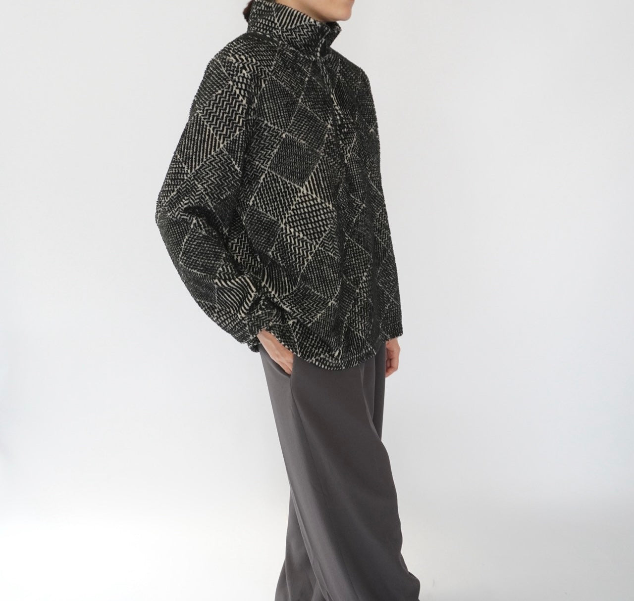 90s Pattern Fleece Top Made in Canada